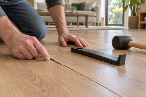 تعمیر درز بازشده پارکت لمینت با ابزار نصب