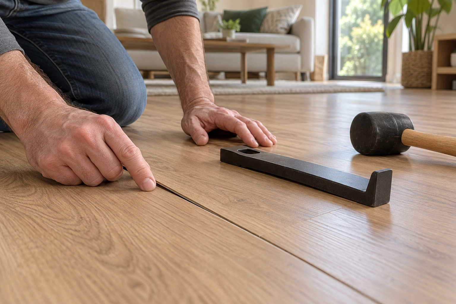 تعمیر درز بازشده پارکت لمینت با ابزار نصب